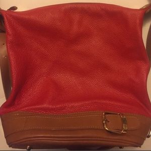 Valentina Italy Red Soft Leather Bucket Handbag - Sale!